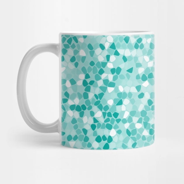 Teal Shades Mosaic Pattern by John Uttley